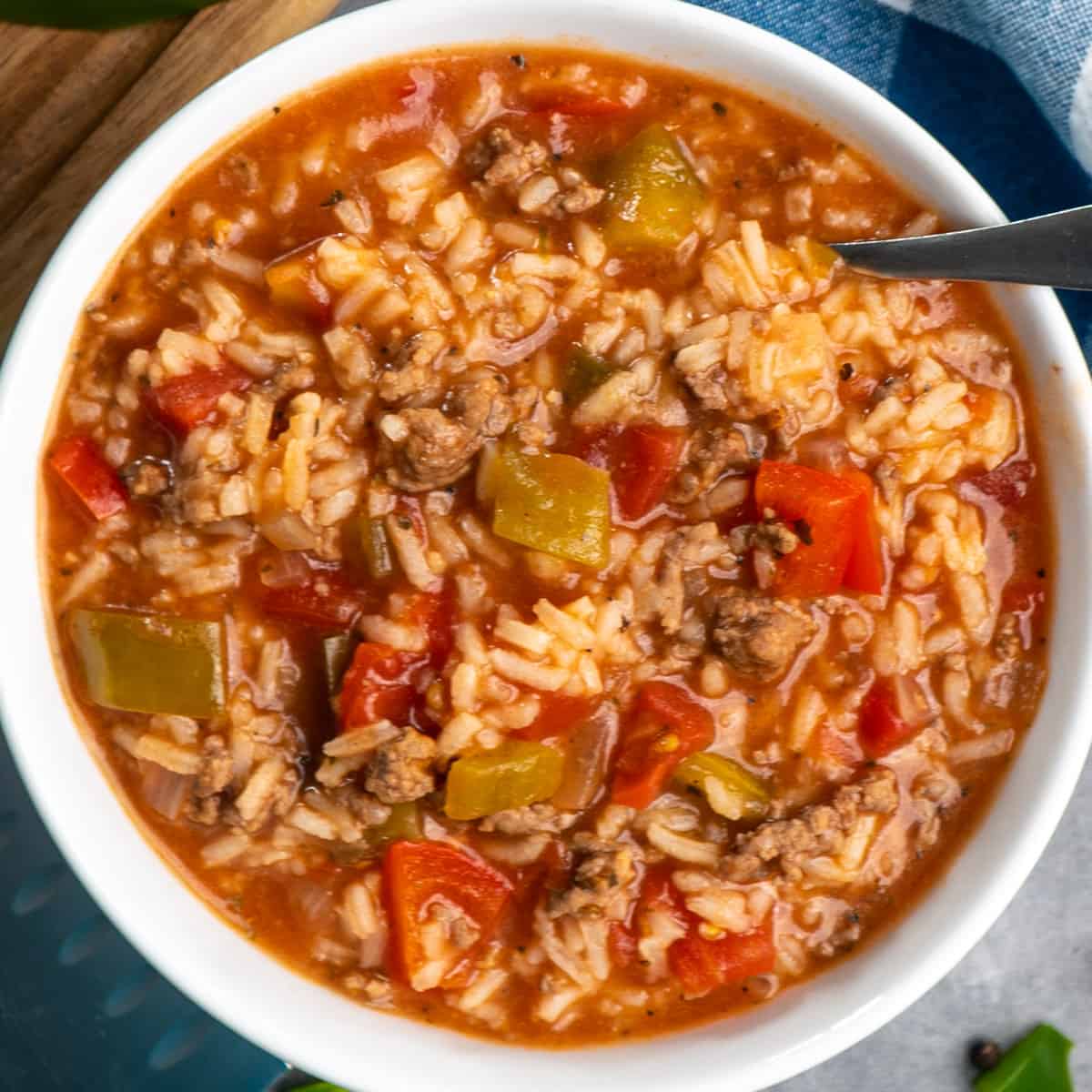 Slow Cooker Stuffed Pepper Soup - Recipes That Crock!