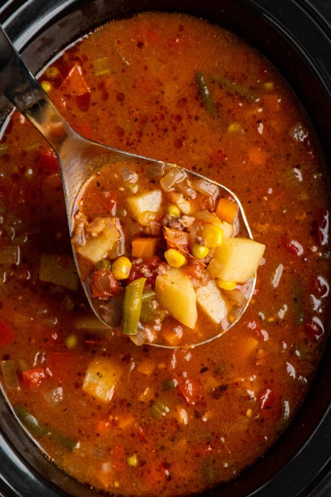 Crockpot Vegetable Beef Soup - Slow Cooker Meals