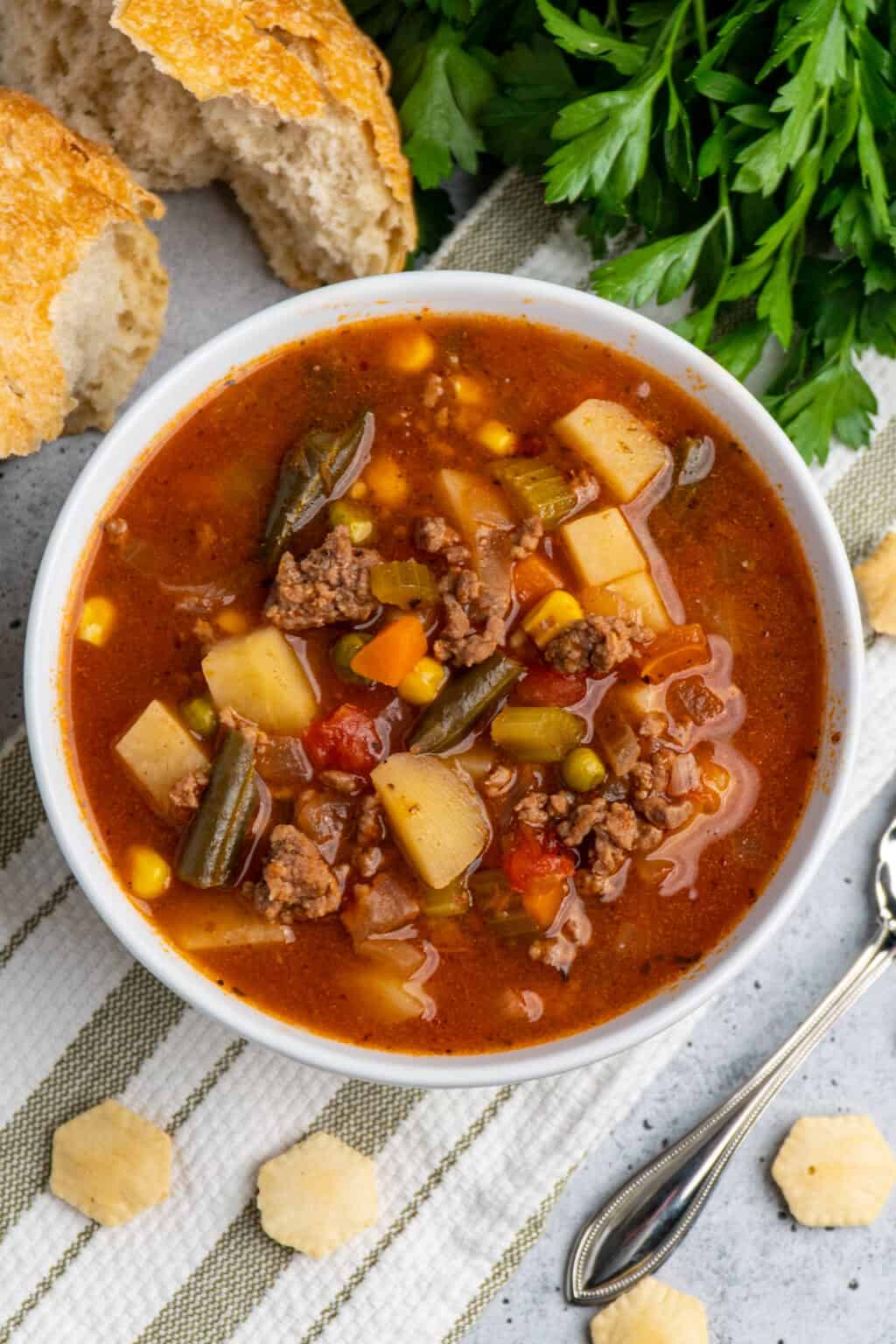 Crockpot Vegetable Beef Soup - Slow Cooker Meals