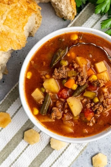 Crockpot Vegetable Beef Soup - Slow Cooker Meals