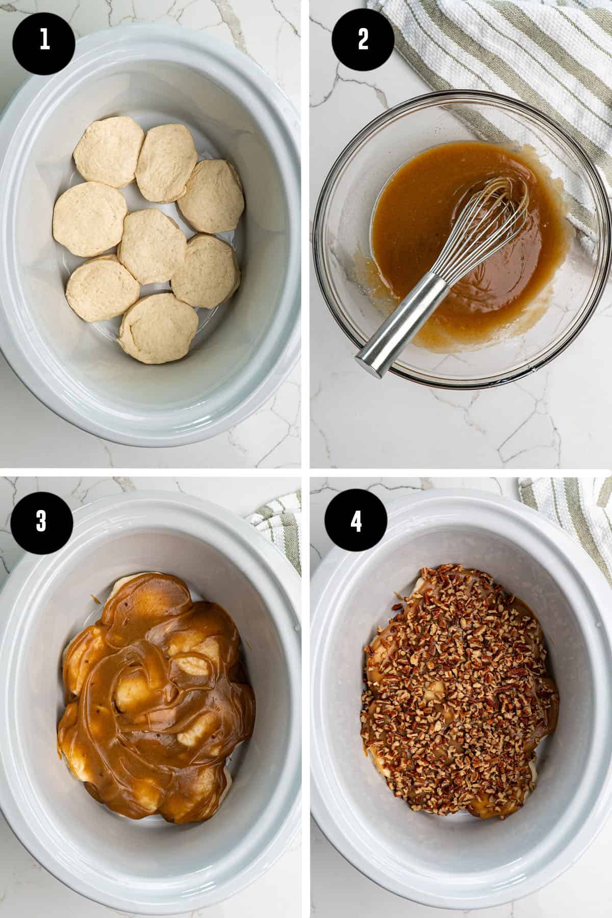 All the steps to make Crock Pot stick buns.