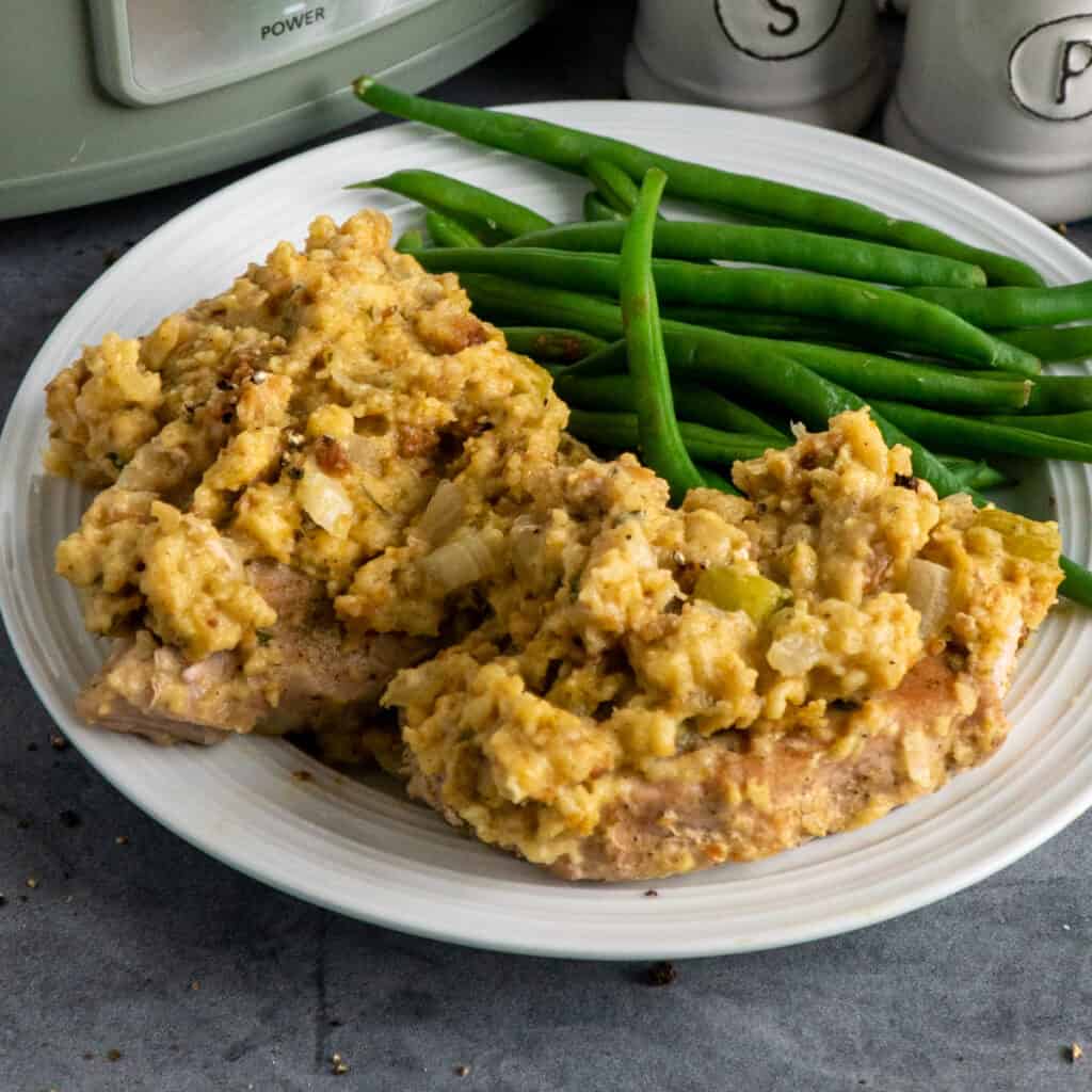 Crock Pot Pork Chops with Stuffing Slow Cooker Meals