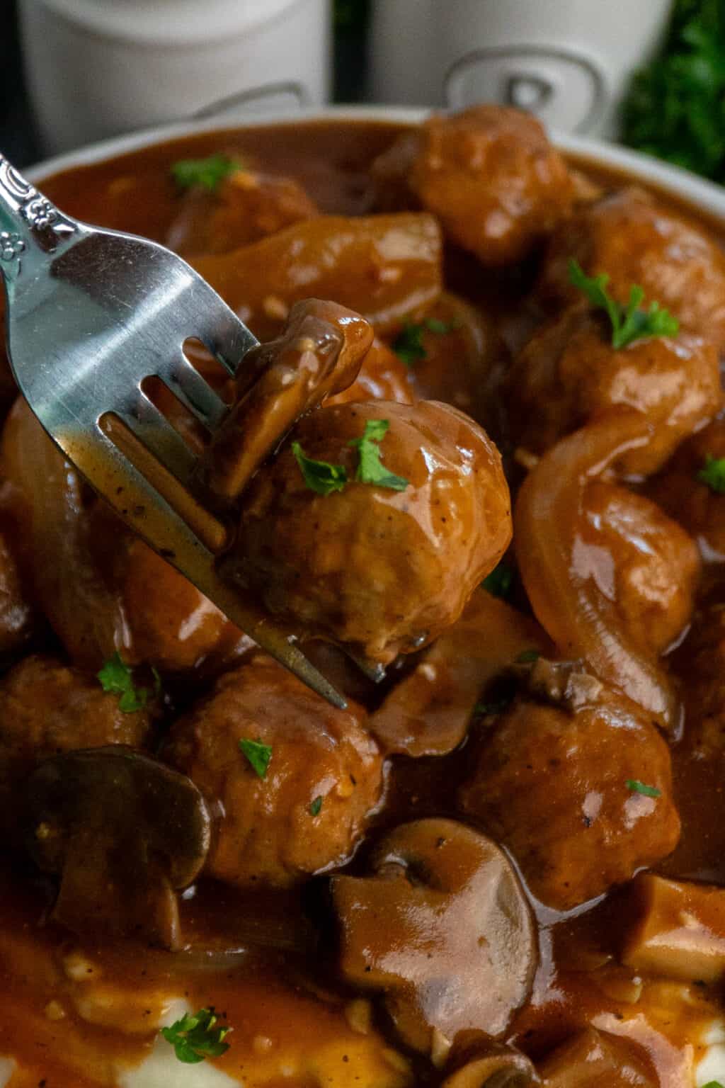Crock Pot Salisbury Steak Meatballs - Slow Cooker Meals