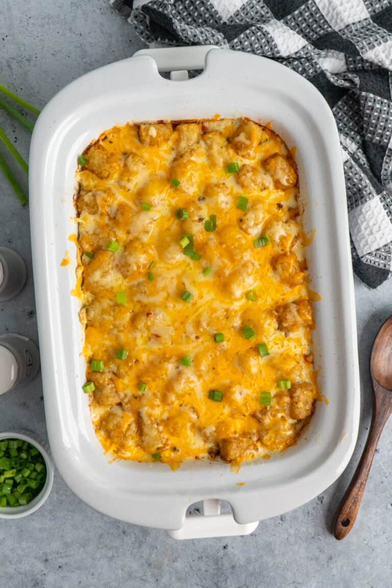 Crock Pot Tater Tot Breakfast Casserole - Slow Cooker Meals