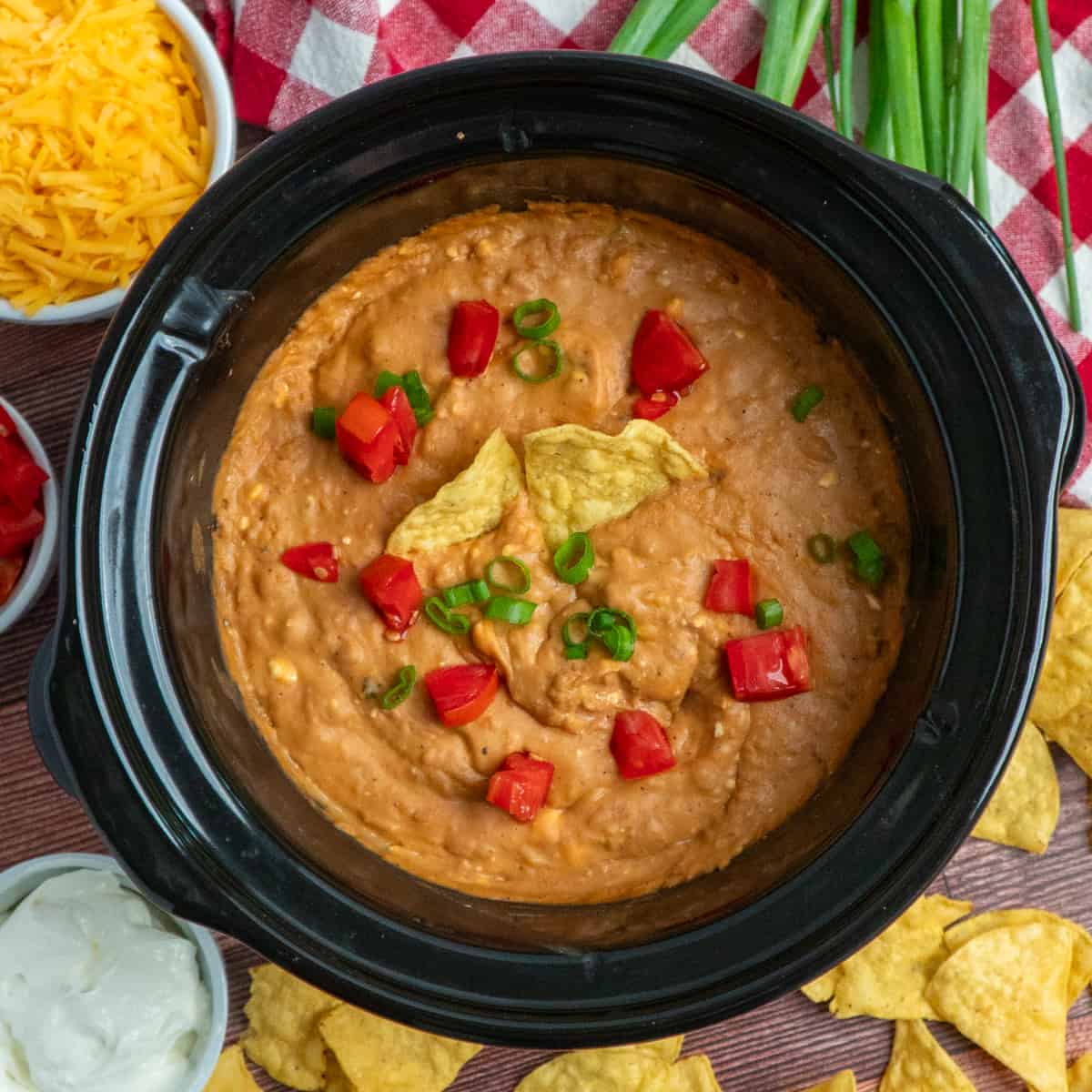 The Best Slow Cooker Bean Dip Recipe with Cheese