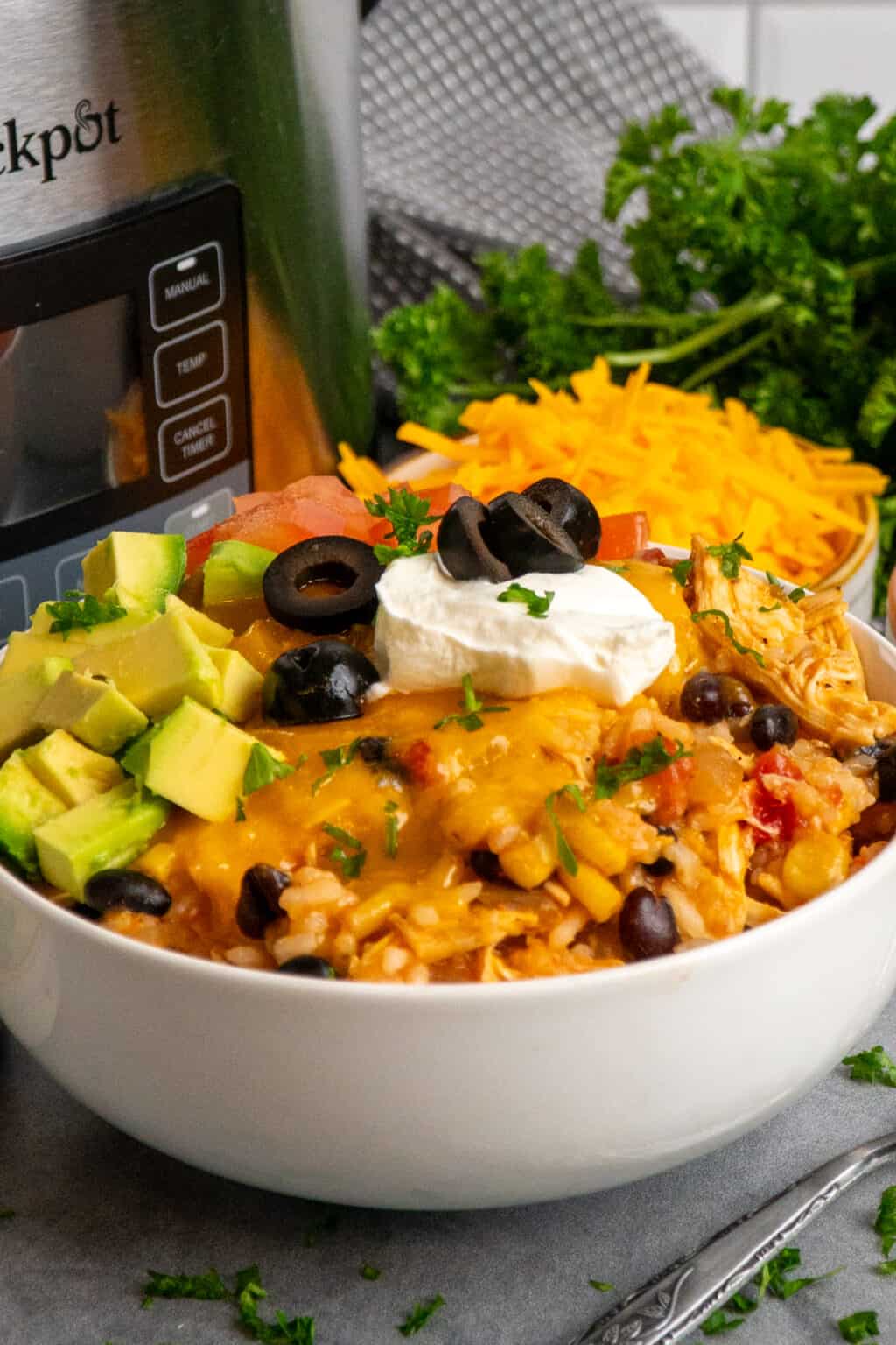 Crock Pot Chicken Burrito Bowl Recipe