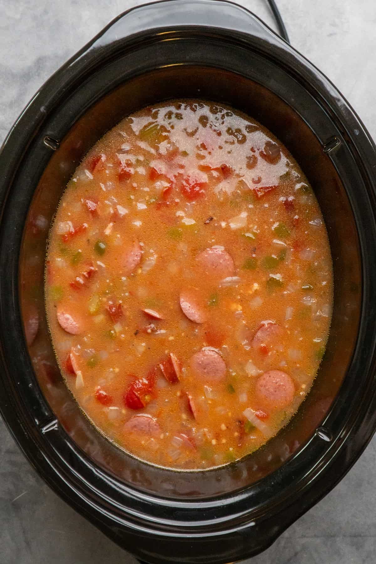 Gumbo with cornstarch slurry mixed in.